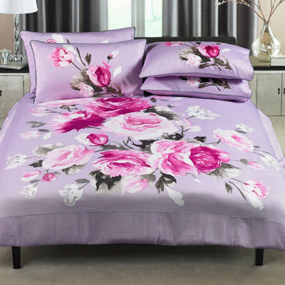 Paoletti Windsor Floral 100% Cotton Sateen Duver Cover Set - image 1
