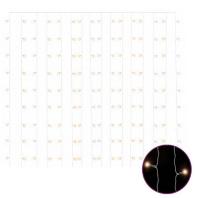 Berkfield Decorative Led Curtain Fairy Lights 3X3M 300 Led Warm White 8 Function - image 1