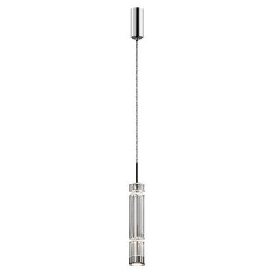 Luminosa Lighting Luminosa Ordo Modern Slim Pendant Ceiling Light Chrome 3000K 920Lm Glass Shade - image 1
