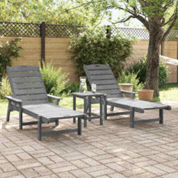 Berkfield Garden Lounge Furniture 3 Pcs Light Grey 38 X 38 X 46Cm - thumbnail 4