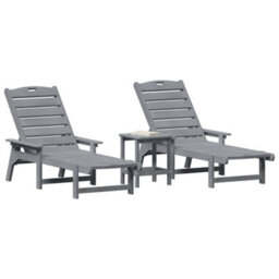 Berkfield Garden Lounge Furniture 3 Pcs Light Grey 38 X 38 X 46Cm - thumbnail 3