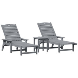 Berkfield Garden Lounge Furniture 3 Pcs Light Grey 38 X 38 X 46Cm - thumbnail 2