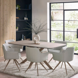 Julian Bowen Noah Taupe Rectangular Dining Table - thumbnail 3