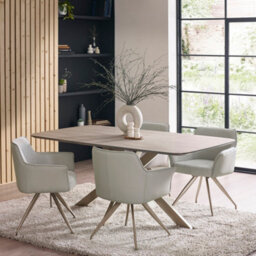 Julian Bowen Noah Taupe Rectangular Dining Table - thumbnail 2