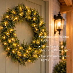 Pegdev 94Cm Pre Lit Christmas Wreath With Warm White Leds - thumbnail 4