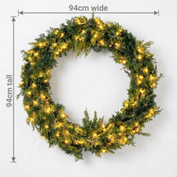 Pegdev 94Cm Pre Lit Christmas Wreath With Warm White Leds - thumbnail 3