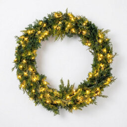 Pegdev 94Cm Pre Lit Christmas Wreath With Warm White Leds - thumbnail 1