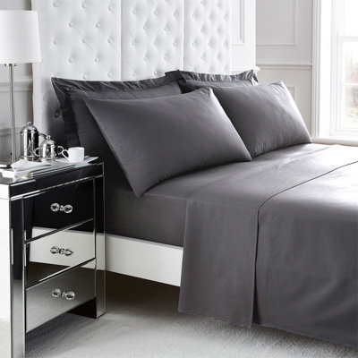 Gc Gaveno Cavailia 200 Thread Count Egyptian Cotton Flat Sheet Double Grey