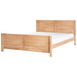 Beliani Bed Wood Champagnat 180 X 200 Cm (Eu Super King) Light Brown - thumbnail 1