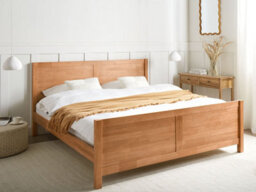 Beliani Bed Wood Champagnat 180 X 200 Cm (Eu Super King) Light Brown - thumbnail 2