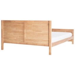 Beliani Bed Wood Champagnat 180 X 200 Cm (Eu Super King) Light Brown - thumbnail 5
