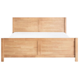 Beliani Bed Wood Champagnat 180 X 200 Cm (Eu Super King) Light Brown - thumbnail 4