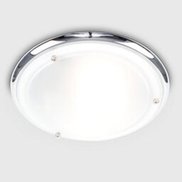 Valuelights Round Chrome Opal Glass Diffuser Ip44 Rated Bathroom Flush Ceiling Light - thumbnail 2