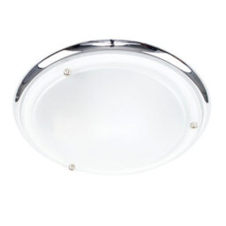 Valuelights Round Chrome Opal Glass Diffuser Ip44 Rated Bathroom Flush Ceiling Light