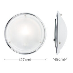 Valuelights Round Chrome Opal Glass Diffuser Ip44 Rated Bathroom Flush Ceiling Light - thumbnail 7