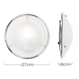 Valuelights Round Chrome Opal Glass Diffuser Ip44 Rated Bathroom Flush Ceiling Light - thumbnail 8