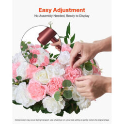 Vevor Flower Ball Arrangement Bouquet 10 Pcs, 17.7-Inch Max Diameter Artificial Flower Balls Wedding Table Centerpieces - thumbnail 5