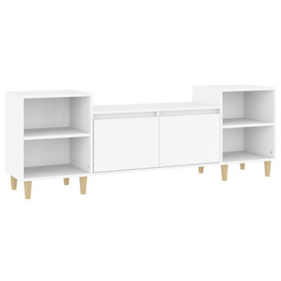 Berkfield Sturdy Tv Cabinet White 160X35X55 Cm Engineered Wood - image 1