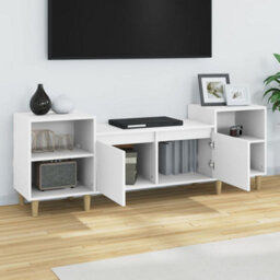 Berkfield Sturdy Tv Cabinet White 160X35X55 Cm Engineered Wood - thumbnail 4