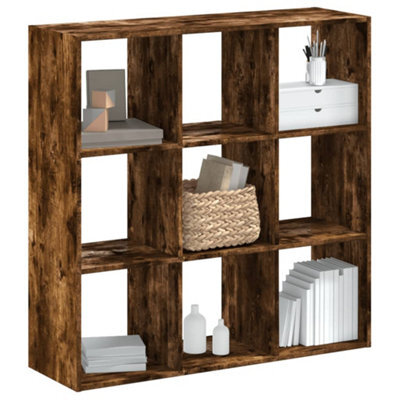 Berkfield Bookcase Smoked Oak 102X32X102 Cm Engineered Wood - image 1