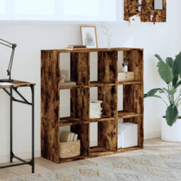 Berkfield Bookcase Smoked Oak 102X32X102 Cm Engineered Wood - thumbnail 3