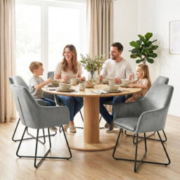 Evre Josie Silver Velvet Dining Chairs Set Of 2 Upholstered Chairs With Arms & Metal Legs - thumbnail 7