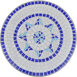 Berkfield 3 Piece Bistro Set Ceramic Tile Blue And White - thumbnail 4