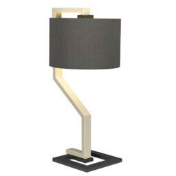 Elegant Whale Shade Table Lamp In Cream And Dark Grey With E27 Led Bulb - thumbnail 1