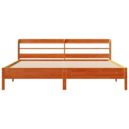 Berkfield Bed Frame Without Mattress Wax Brown 200X200 Cm Solid Wood Pine - thumbnail 4