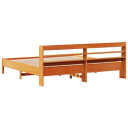 Berkfield Bed Frame Without Mattress Wax Brown 200X200 Cm Solid Wood Pine - thumbnail 6