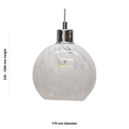 First Choice Lighting Set Of 2 Confetti - Glass Globe With Chrome Pendant Fittings - thumbnail 6