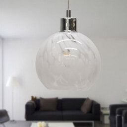First Choice Lighting Set Of 2 Confetti - Glass Globe With Chrome Pendant Fittings - thumbnail 4