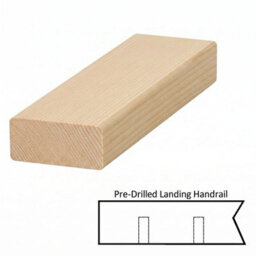 Hemlock Baserail Modern 1.2M Landing Drilled For 14mm Metal Spindles Uk Manufactured Traditional Products Ltd - thumbnail 2