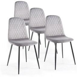 4Pcs Dining Chairs Set Leather Padded Seat - thumbnail 6