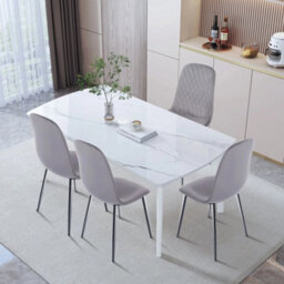 4Pcs Dining Chairs Set Leather Padded Seat - thumbnail 3