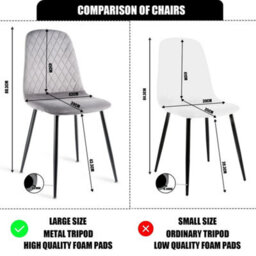 4Pcs Dining Chairs Set Leather Padded Seat - thumbnail 2