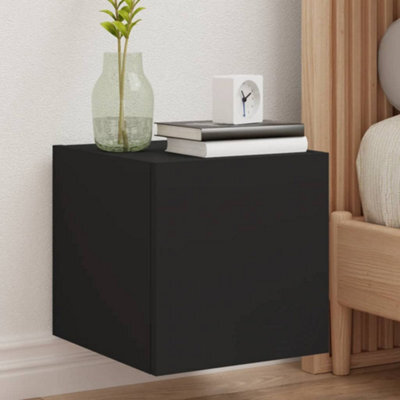 Walplus Tv Wall Cabinets With Led Lights 2 Pcs Black 30.5X35X30 Cm - image 1