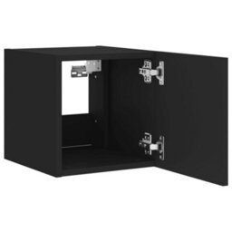 Walplus Tv Wall Cabinets With Led Lights 2 Pcs Black 30.5X35X30 Cm - thumbnail 9