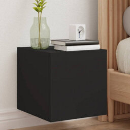 Walplus Tv Wall Cabinets With Led Lights 2 Pcs Black 30.5X35X30 Cm - thumbnail 1