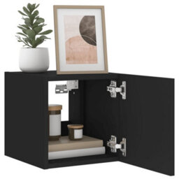 Walplus Tv Wall Cabinets With Led Lights 2 Pcs Black 30.5X35X30 Cm - thumbnail 6