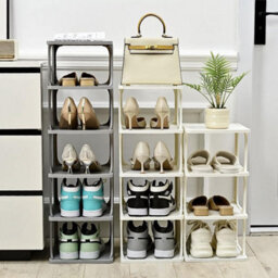 6 Tier White Vertical Shoe Rack Slim Free Standing Footwear Shelf For Closet Entryway Bedroom Or Hallway Organizer - thumbnail 3