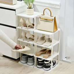 6 Tier White Vertical Shoe Rack Slim Free Standing Footwear Shelf For Closet Entryway Bedroom Or Hallway Organizer - thumbnail 2