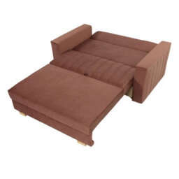 Viva Glam Ii 2 Seater Sofa Bed With Storage Modern Design Sinuous Springs Solid Wooden Legs Black - thumbnail 3