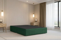 "Nexus Amalfi Emerald Plush Divan Bed Base No Drawers With 54"" Floor Standing Headboard 4'6 Double" - thumbnail 4