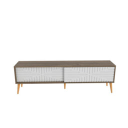 Decorotika Modern Riso Tv Stand Walnut And White - thumbnail 4