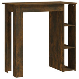 Berkfield Bar Table With Shelf Smoked Oak 102X50X103.5 Cm Engineered Wood - thumbnail 2
