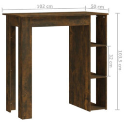 Berkfield Bar Table With Shelf Smoked Oak 102X50X103.5 Cm Engineered Wood - thumbnail 7