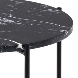 Furniture To Go Avila Side Table With Black Polished Marble Stone 42X45Cm - thumbnail 8