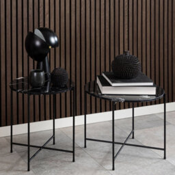 Furniture To Go Avila Side Table With Black Polished Marble Stone 42X45Cm - thumbnail 4
