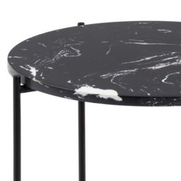 Furniture To Go Avila Side Table With Black Polished Marble Stone 42X45Cm - thumbnail 9